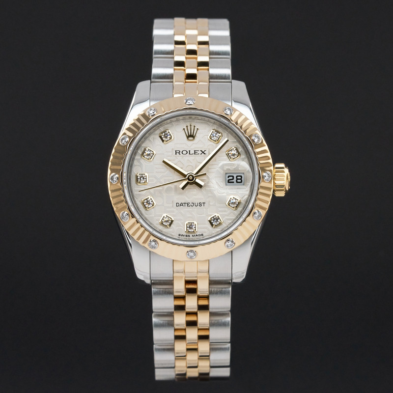 Rolex Lady Datejust, 179313, 26mm, 2008, Two-Tone, Silver Jubilee Diamond dial, Box, 1y warranty