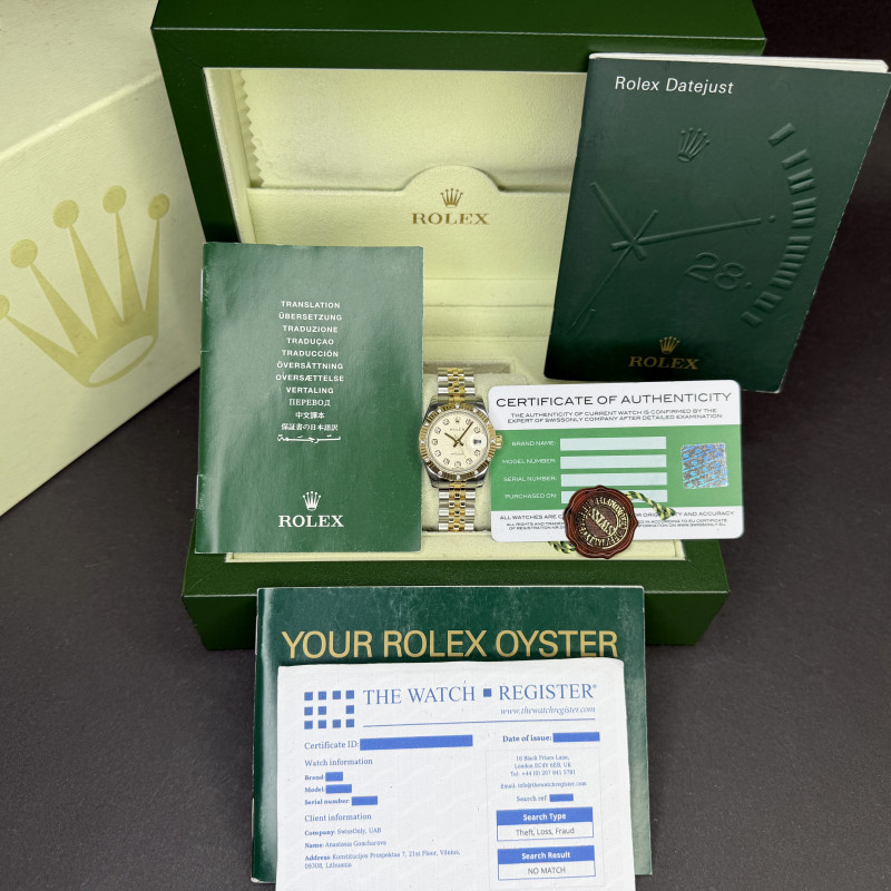 Rolex Lady Datejust, 179313, 26mm, 2008, Two-Tone, Silver Jubilee Diamond dial, Box, 1y warranty