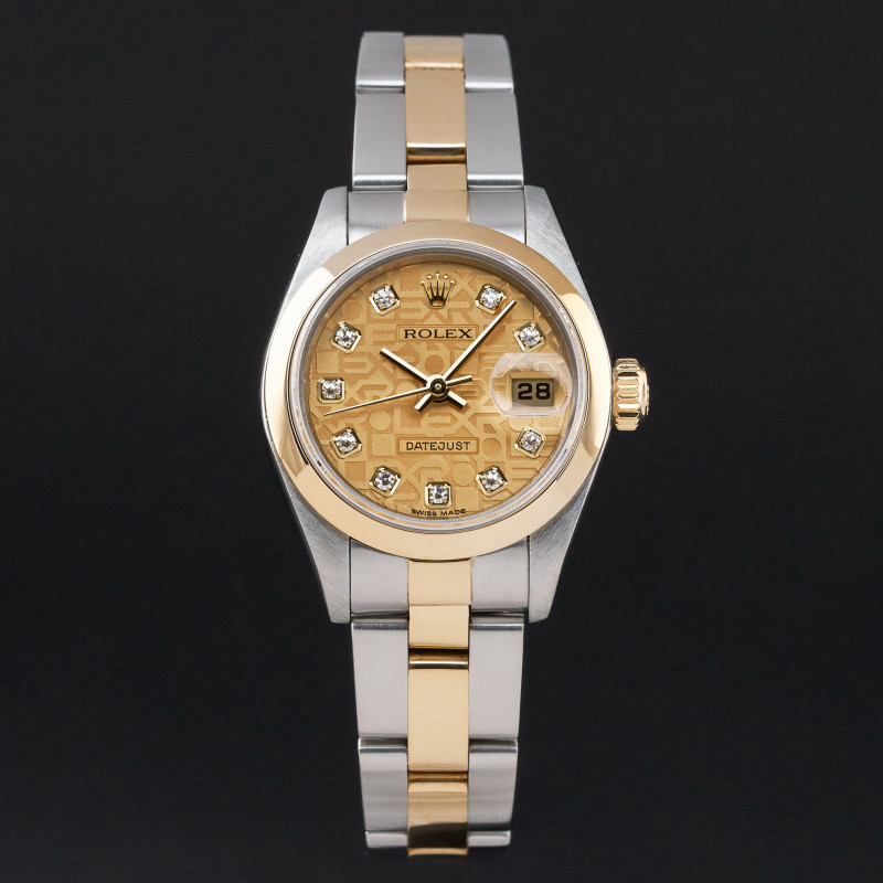 Rolex Lady Datejust, 79163, 26mm, 1999, Two-Tone, Champagne Jubilee Big Diamond dial, Fullset, 1y warranty