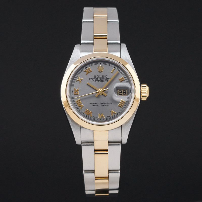 Rolex Lady Datejust, 79163, 26mm, 2000, Two-Tone, Grey Roman dial, Fullset, 1y warranty