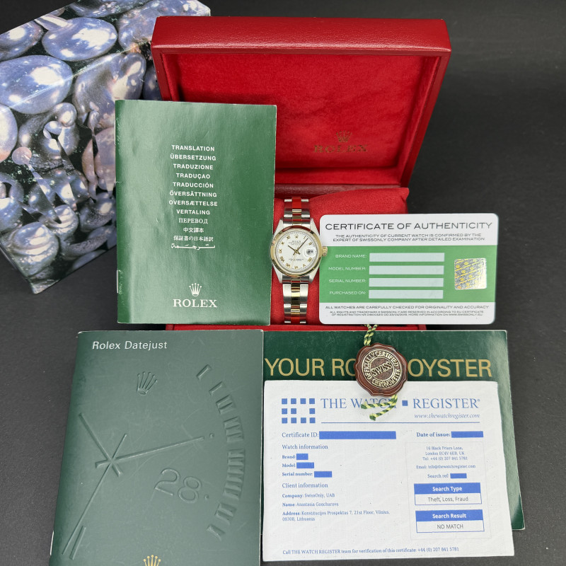 Rolex Lady Datejust, 79163, 26mm, 2000, Two-Tone, White Roman dial, Box, 1y warranty