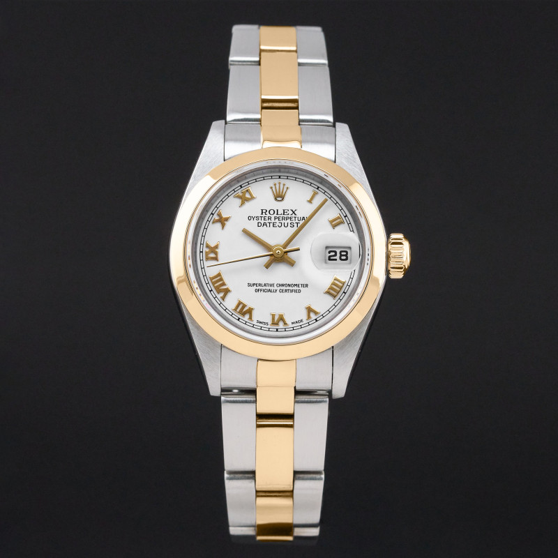 Rolex Lady Datejust, 79163, 26mm, 2000, Two-Tone, White Roman dial, Box, 1y warranty