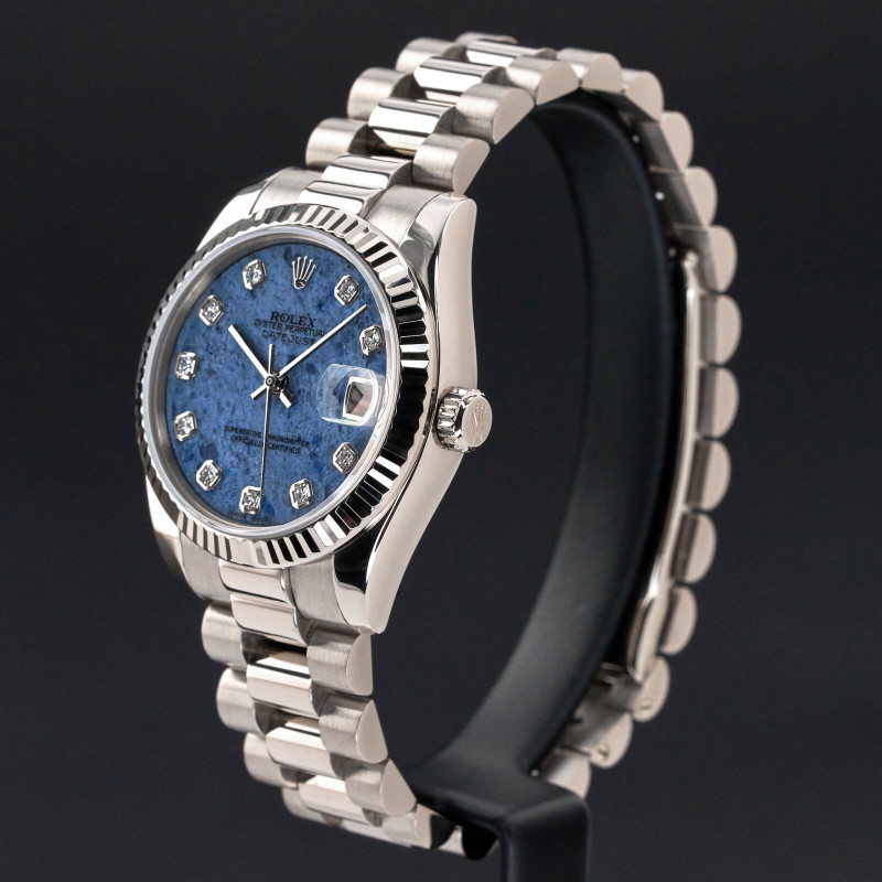 Rolex Datejust, 178279, 31mm, 2002, White gold, RARE Sodalite Diamond dial, Fullset, 1y warranty