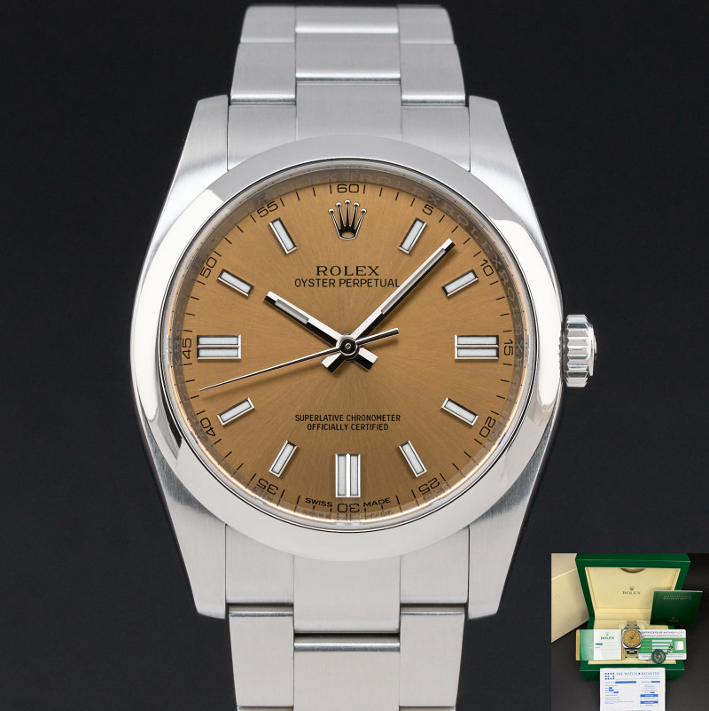 Rolex Oyster Perpetual, 116000, 36mm, 2016, Steel, White Grape dial, Fullset, 1y warranty