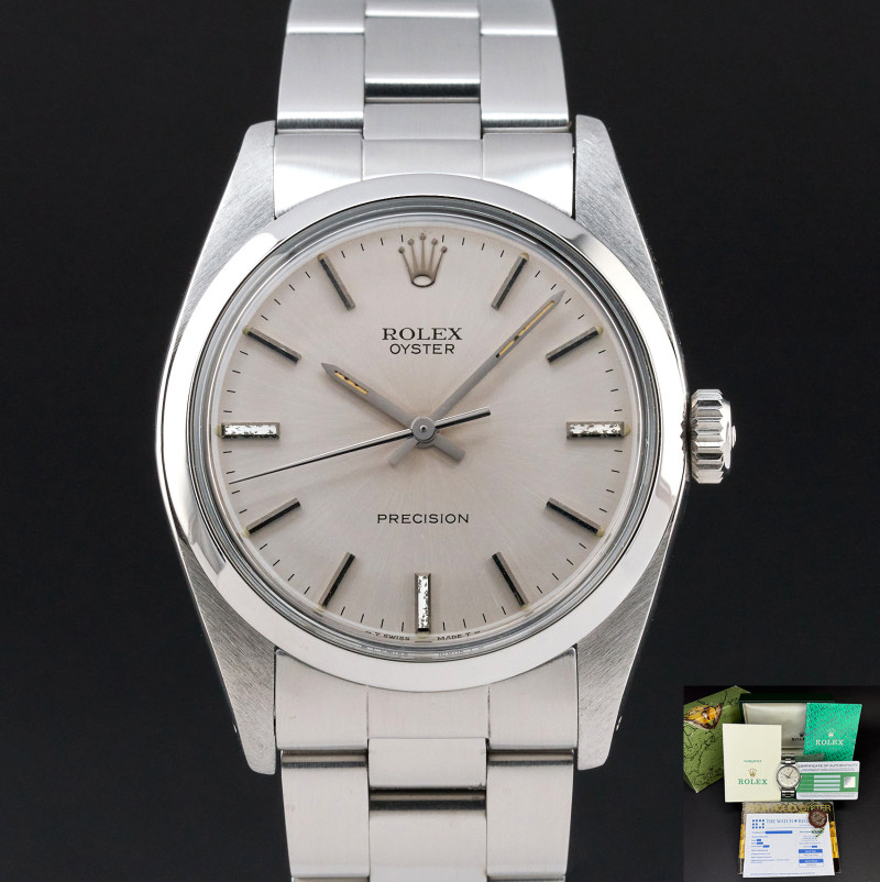 Rolex Oyster Precision, 6426, 34mm, 1982, Steel, Silver dial, Fullset, 1y warranty