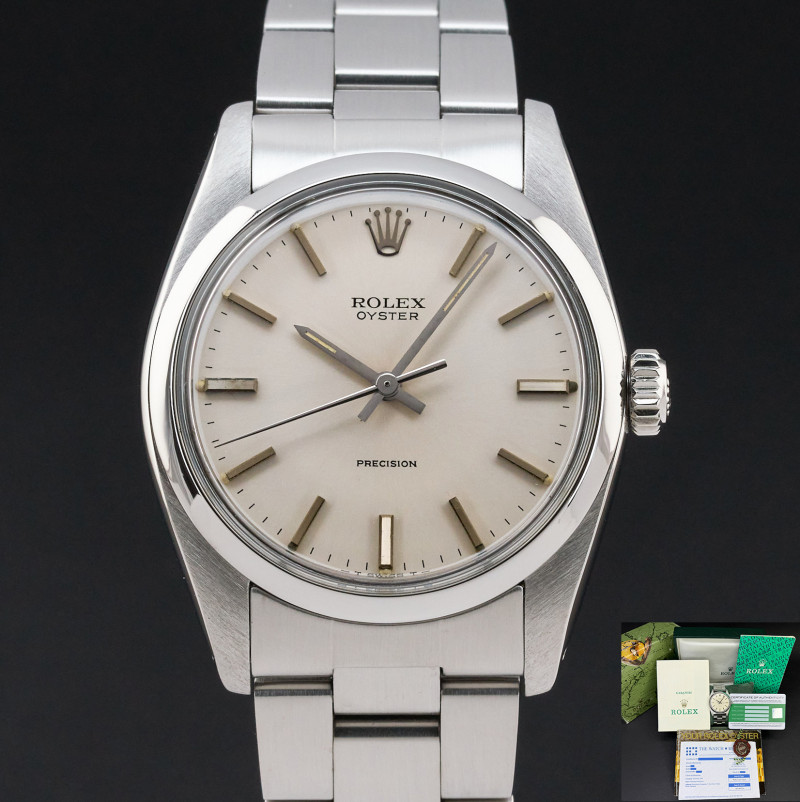 Rolex Oyster Precision, 6426, 34mm, 1984, Steel, Silver dial, Fullset, 1y warranty