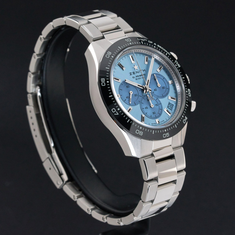 Zenith Chronomaster Sport Yoshida Special Edition, 03.3105.3600/52.M3100, 41mm, 2022, Steel, Ice Blue dial, Fullset, 1y warranty